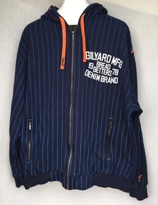 Chaqueta con Capucha Gilyard Mfg Bread Getters a Rayas Azules Hip Hop Rap Urbano XXXL - Imagen 1 de 12
