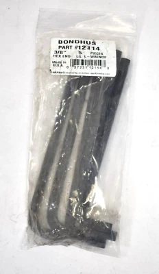 Bondhus ProGuard Long Arm Hex L-Wrenches Tools 3/8" 5 Pack Black Finish 12114 - Image 1 of 4