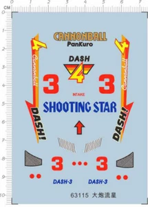 1/32 Mini 4wd CannonBall Dash-3 Sports Race Car Model Markings Water Slide Decal - Picture 1 of 1
