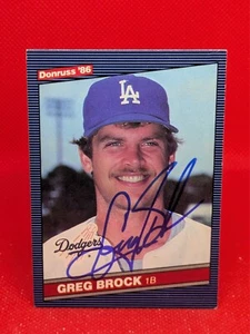 AUTOGRAPH on card: Greg Brock 1986 Donruss #296 - Picture 1 of 1
