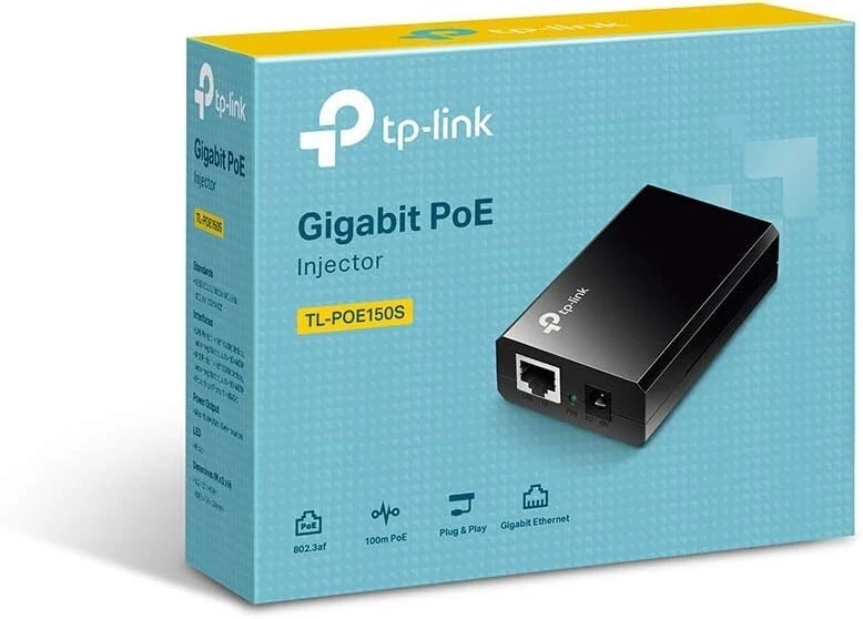 TP-LINK 802.3af Gigabit PoE Injector | Convert (Black) (TL-POE150S) - Image 1 of 4