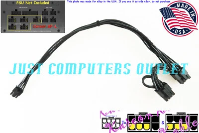 26" Corsair RMx Shift ATX12V 3.0 Type 5 Mini 8-Pin to Dual (6+2) GPU Power Cable - Image 1 of 4