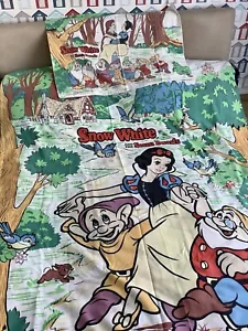 Vintage Disney Snow White & Seven Dwarfs Single Duvet & Pillow Case - Picture 1 of 9
