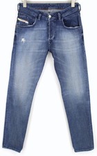 DIESEL D-Bazer 0870H W30/L34 Men Jeans Blue Distressed Stretch Tapered Fit
