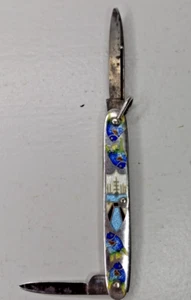 H BOKER CO SOLINGEN GERMANY VINTAGE POCKET KNIFE SPECIAL ENAMELED RAINBOW FISH - Picture 1 of 10