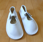 Bear Feet Little Girls Size 12 Bright White Leather Mary Jane Shoes Handmade US