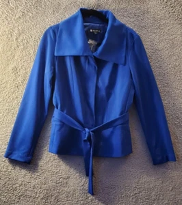 Chaqueta de traje para mujer Valerie Bertanelli talla M Azul Cuello Ancho Cinturón Manga Larga - Imagen 1 de 16