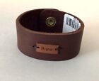 Brown Leather Bracelet Snap closure  Inspirational Word BRAVE 8 1/2” BRAND NEW
