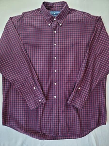 Ralph Lauren Blake Mens XL Blue Red Long Sleeve Plaid Shirt - Picture 1 of 8