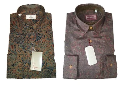 Camicia Uomo Fantasia Ingram® Rodrigo® Taglie 39 - 40 - 41 Verde Marrone Classic Foto 1 de 4