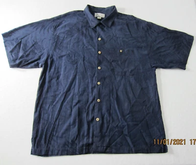 Camisa Monterey Club Grande Azul Floral Manga Corta Abotonada Hawaiana Informal Foto 1 de 4