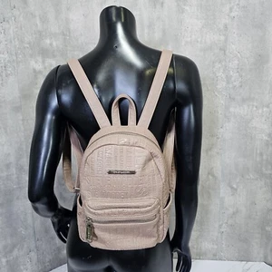 Steve Madden Bailey Embossed Spellout Pattern Dusty Rose Pink Mini Backpack - Picture 1 of 8