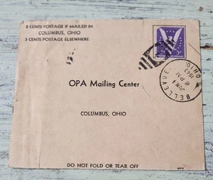 WWII 1943 OPA Ration Book 3 Application Card w/ Victory Stamp Postmark - Picture 1 of 2