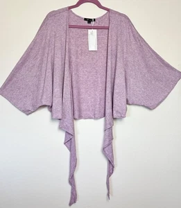 Yana K Mujer Alaya Suéter Cárdigan Elástico Grande Top Talla Única Lavanda NUEVO - Imagen 1 de 6
