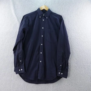 Camisa Blanc Bleu Para Hombres S Abotonada Manga Larga Informal Sólida Azul Marino Pequeña - Imagen 1 de 6