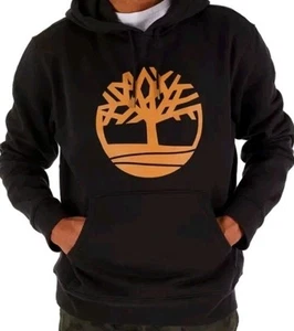 Men's Timberland Black/Wheat Boot Tree Logo Pullover Hoodie XL - Picture 1 of 6