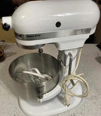 KitchenAid 10 Speed WHITE K5SS Stand Mixer HOOK BEATER WHIP CLEAN - Image 1 of 4