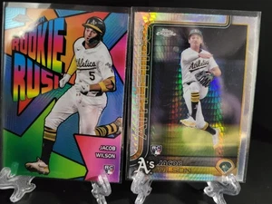 2025 Topps Chrome- Jacob Wilson 2 Card (RC) Lot-Featuring Rookie Rush - Picture 1 of 9