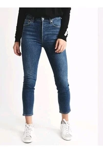 Agolde Nico Jeans Blau High Rise Slim Fit Medium Wash Denim Gr. 30 Preppy Work  - Bild 1 von 10