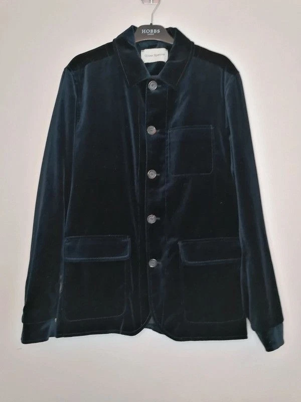 Oliver Spencer Navy Velvet Men's Jacket size 40 - image 1 of 4