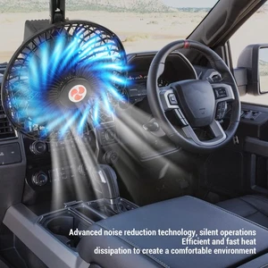 Car Cooling Fan With Cigar Lighter Portable Heavy Duty Black Metal Fan - Picture 1 of 18