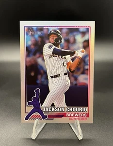 2025 Topps Heritage 1976 Redefined Silver Foil Jackson Chourio Milwaukee Brewers - Picture 1 of 2