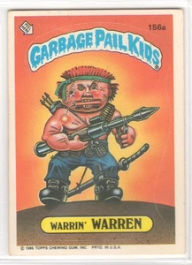 1986 Topps Garbage Pail Kids WARRIN' WARREN #156a unpeeled Sticker Card - Picture 1 of 2