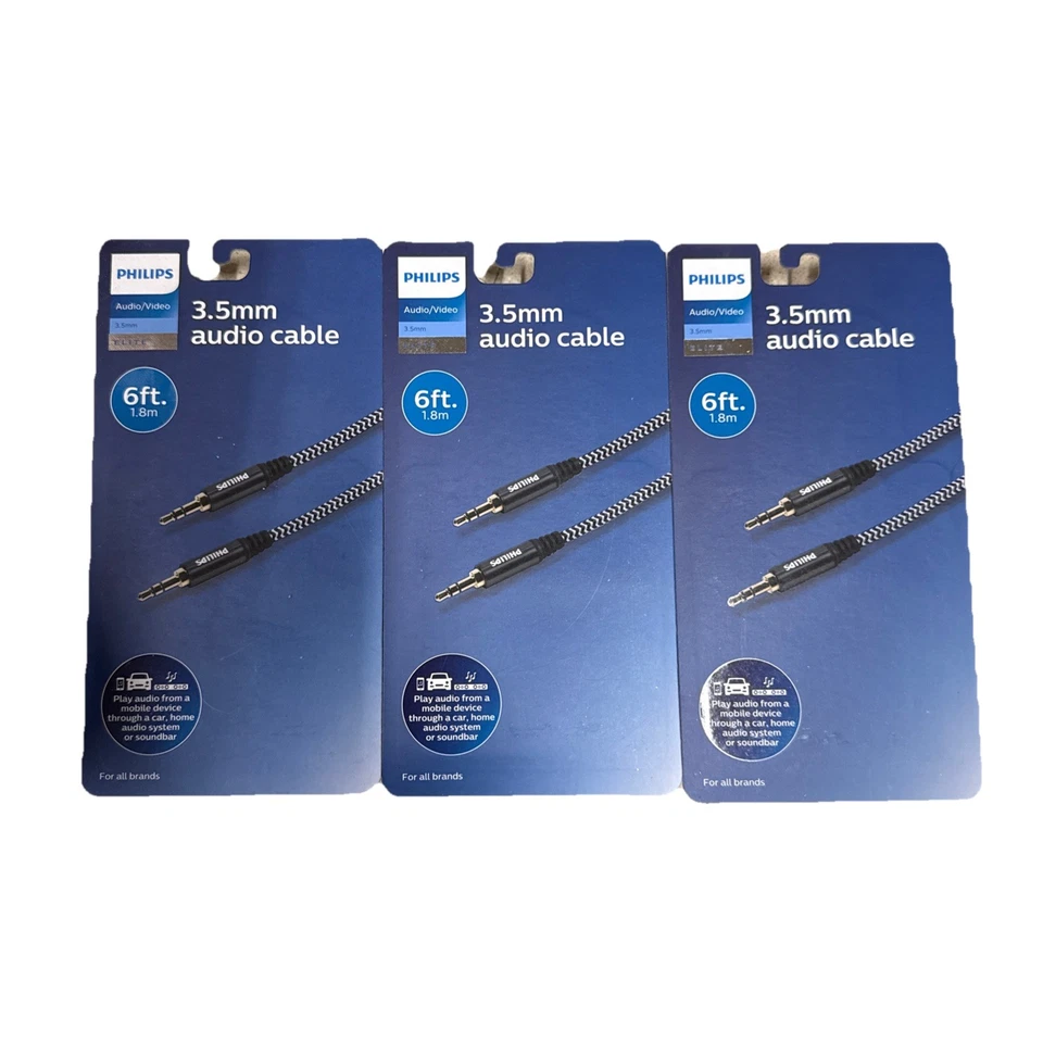 Philips AUX 3.5mm Cable 6ft