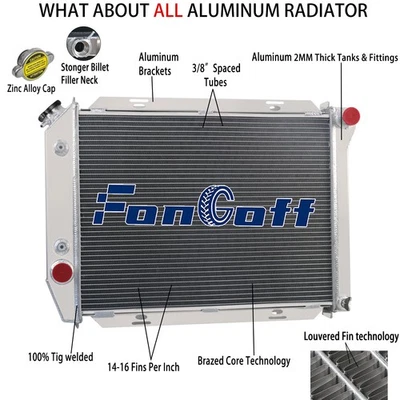 4-Row Core Radiator Fit 1967-1968  Ford Thunderbird /Galaxie 500 /LTD V8 Engines - Image 1 of 4