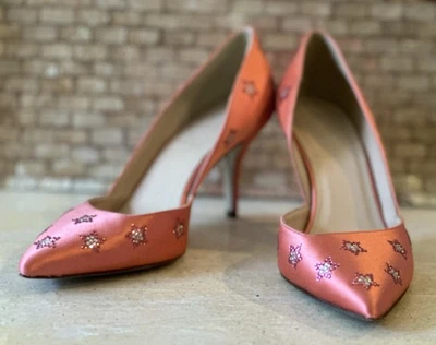 J.Crew Colette d'Orsay каблуки в украшенные звезды атласный Sweetheart розовый размер 6 - Изображение 1 из 4