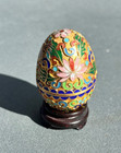Cloisonné Zellenemail Ostern klein Ei auf Sockel Dekeldose China  ca.3x4