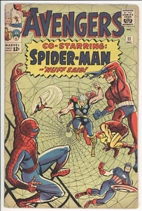 AVENGERS 11 EN MUY BUEN ESTADO+/4.5 - ¡Copia sólida de Spider-Man X-over temprano! - Imagen 1 de 2