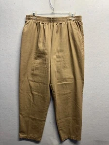 Laura Scott Womens Beige Elastic Waist Pants Size 14 Cotton/Polyester - Picture 1 of 9