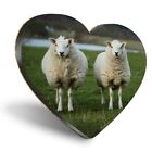 Heart MDF Coasters - Sheep Flock Farm Farmer  #15771