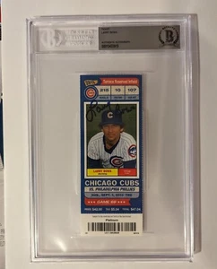 Larry Bowa Signed 2013 Chicago Cubs Full TICKET Beckett Encapsulated - Picture 1 of 4