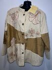 Indigo Moon NWT 1X  Embellished Floral Embroidered Button Up Spring Jacket