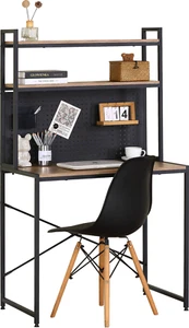 3 Tier Study Table Office Desk With Storage Computer Home Gaming Bookshelf - Picture 1 of 12