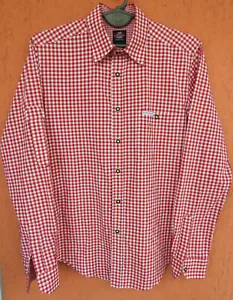 Traditional German Trachten Shirt Stockerpoint Red Check Long Sleeves (XS/S) - Picture 1 of 10