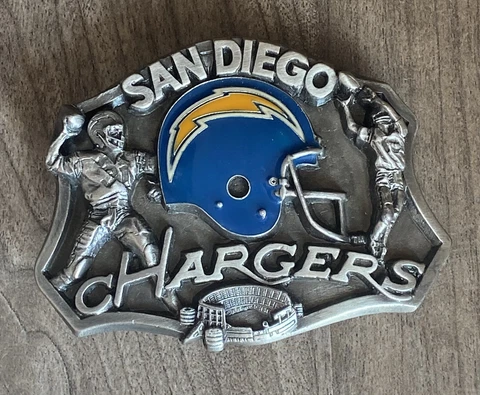 Vintage San Diego Chargers Belt Buckle 1986 Siskiyou Limited Edition NOS Cover