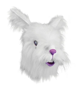 Herren weiß Kaninchen Vollkopfmaske Ostern Hase Kostüm Zubehör Kostüm - Bild 1 von 1