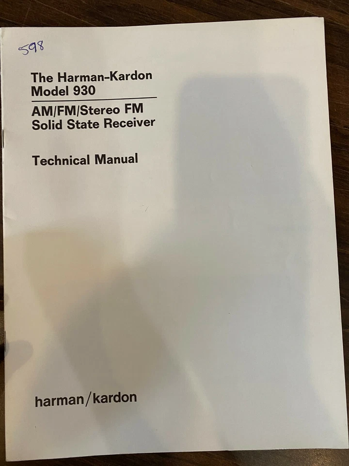 Manual de servicio HARMAN KARDON HK930 930 *ORIGINAL* LIBRO O PDF-ENVÍO GRATUITO Foto 1 de 1