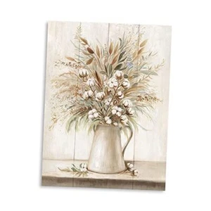 Bouquet Pictures Wall Decor Wall Art Canvas White Flowers 16L" x 24W" Cotton - Picture 1 of 8