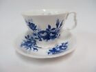 Royal Albert Connoisseur Tea Cup And Saucer Blue White Foral England