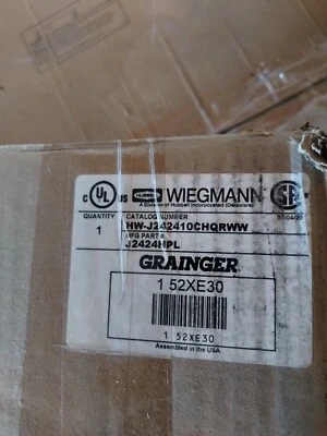 NUEVO GRAINGER-WIEGMANN HW-J242410CHQRWW Caja 24" H x 24” x 10" LIGERO daño Foto 1 de 4