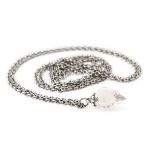 MODA Trollbeads Collana d'Argento con Quarzo Rosa 90 cm TAGFA-00078 - Foto 1 di 1
