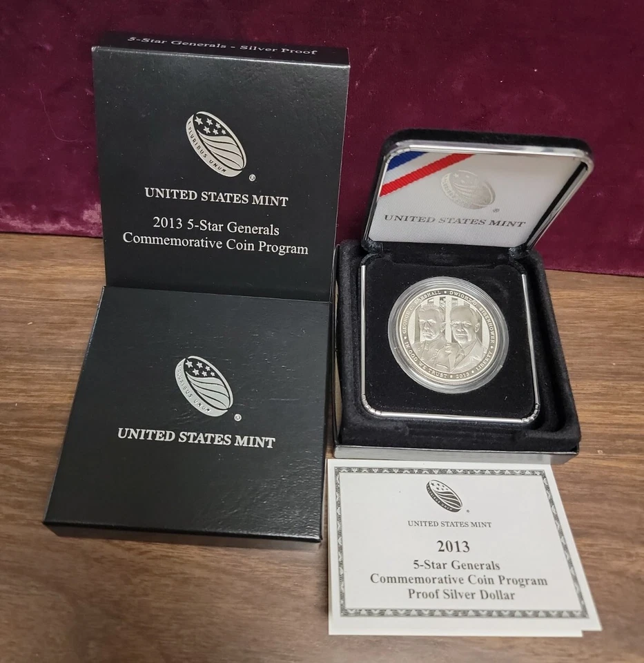 2013 P 5-Star Generals Commemorative Proof Silver Dollar  - Image 1 of 3