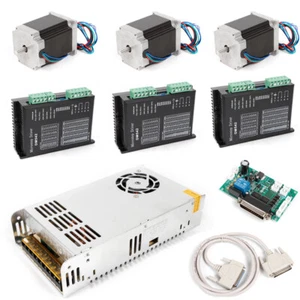 3Achse CNC Nema23 Schrittmotor 270oz-in 3A +Treiber DM542A 4.2A Steuerung Kit - Bild 1 von 10