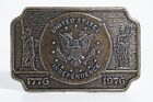 VINTAGE BICENTENNIAL United States Independence Brass Belt Buckle 1776-1976