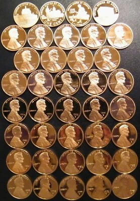 1976~2009 S Lincoln Penny Choice ~ Gem Proof Run 37 Coin Pennies Set US Mint Lot - Image 1 of 4