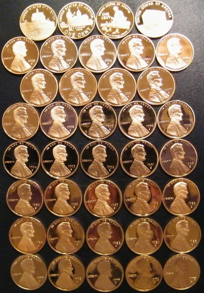 1976~2024 S Lincoln Penny Choice ~ Gem Proof Run 52 Coin Decade Set US Mint Lot - Image 1 of 4
